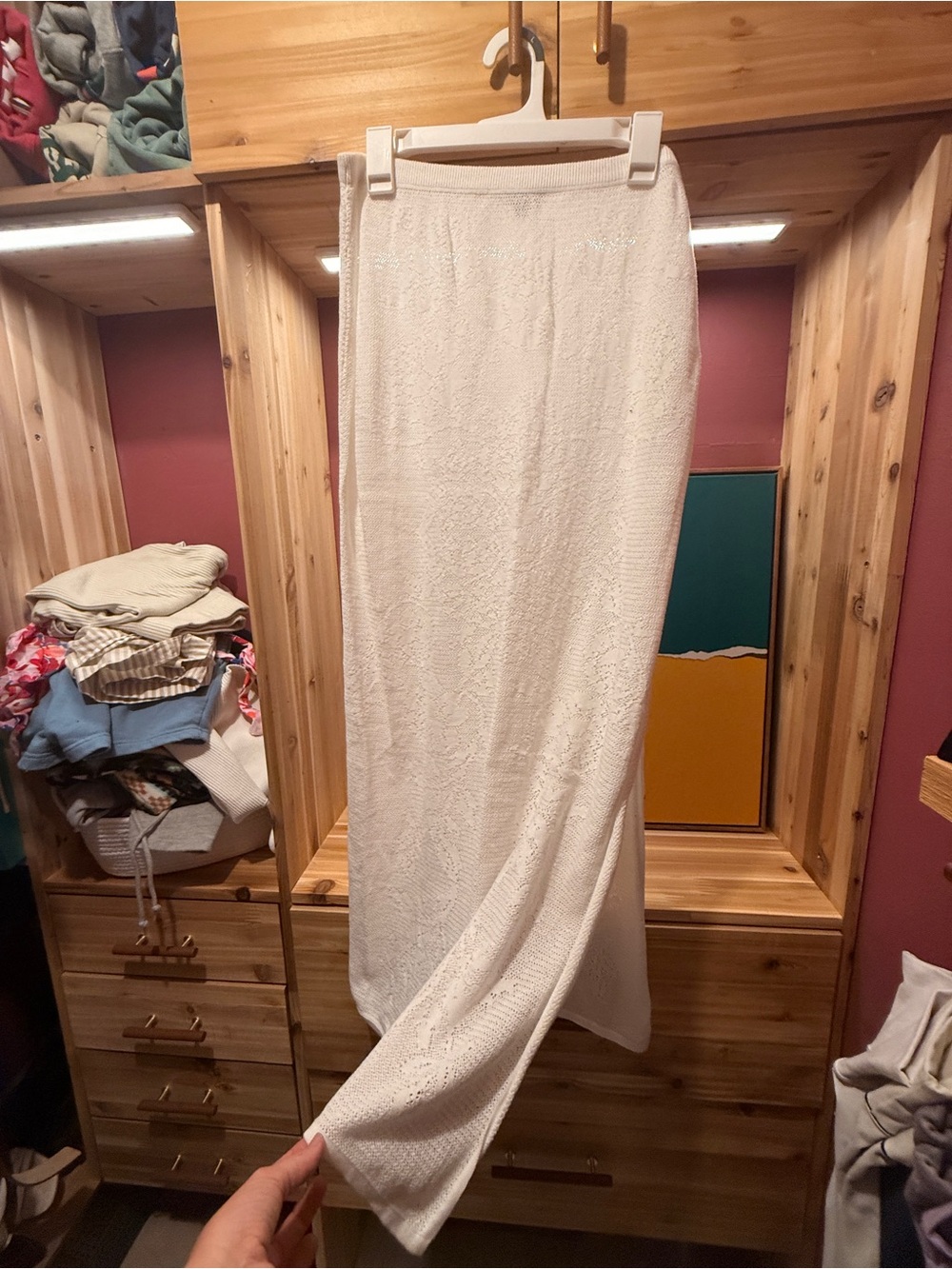 wild fable Cream Maxi Skirt with Subtle Texture
